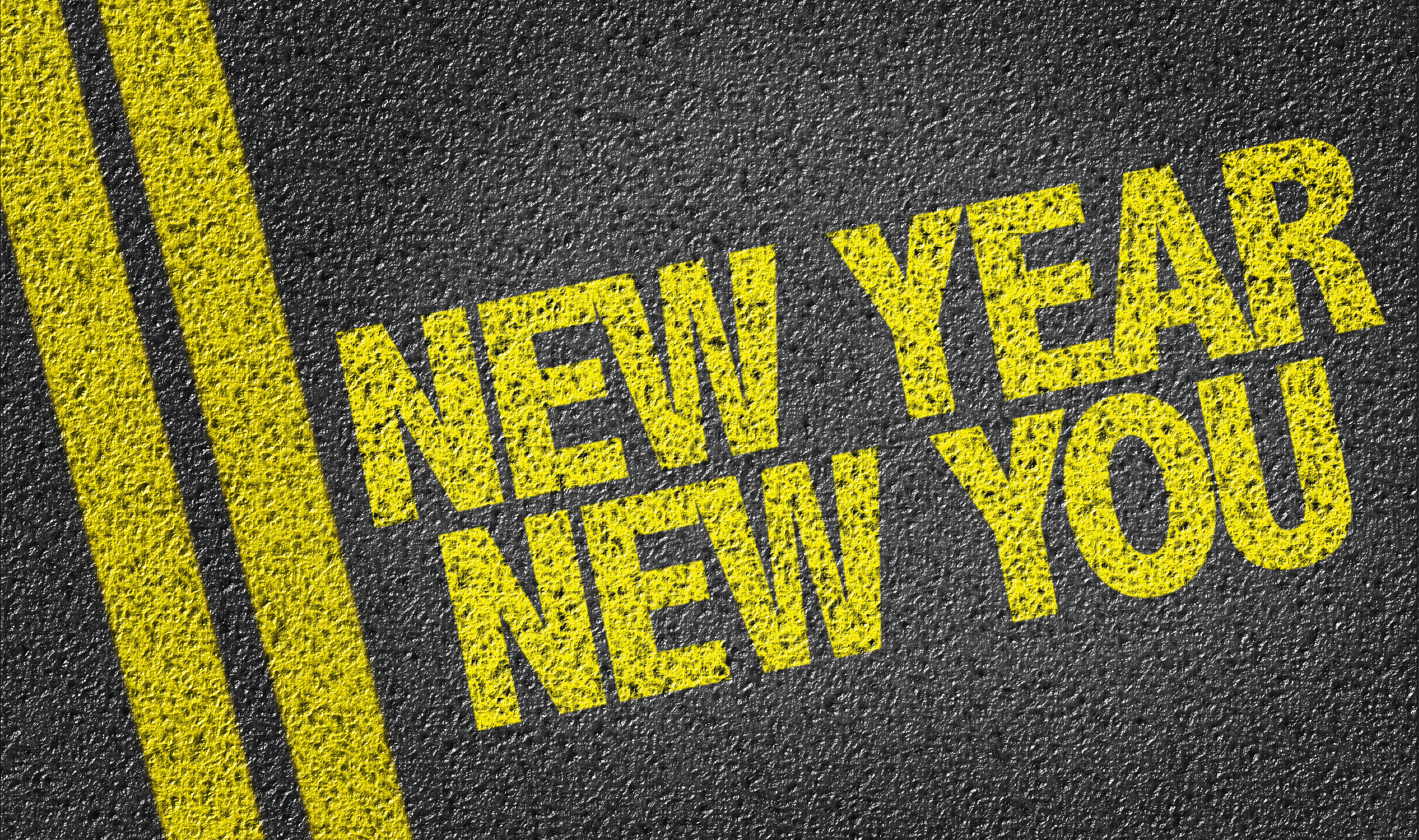 New Year New You written on the road
