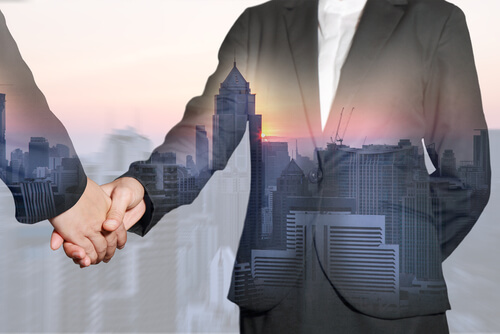 City business handshake