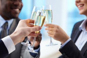 Business people making a toast