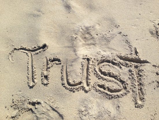 trust written in sand
