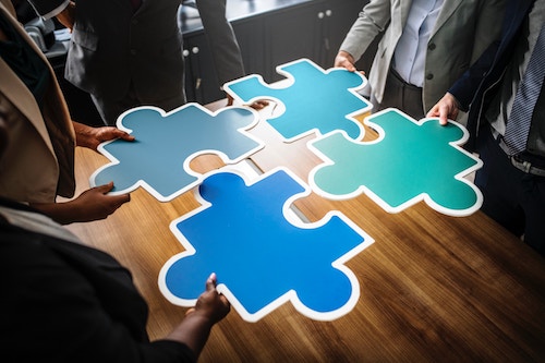 Business team looking for solution