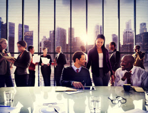 Business people talking to each other