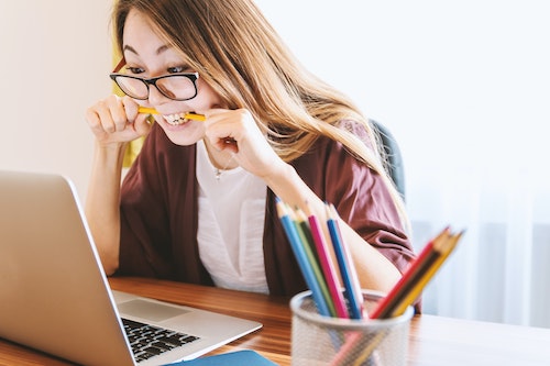 Girl working on laptop
