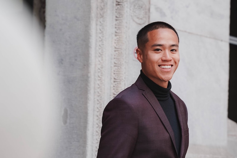 A smiling executive