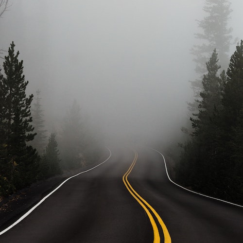Foggy road