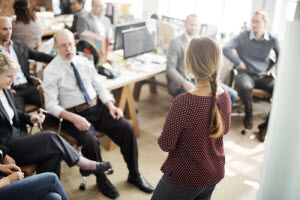A leader doing a seminar