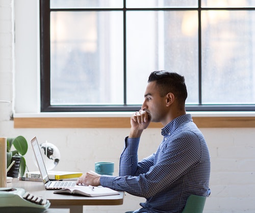 A man focused on his work