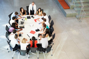 Team Meeting at Board Table