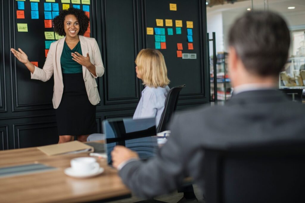 Business Woman giving presentation
