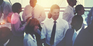Business people talking to each other