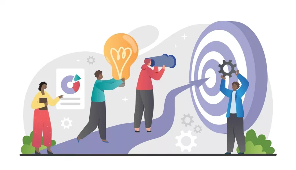 A group of people working towards their goal