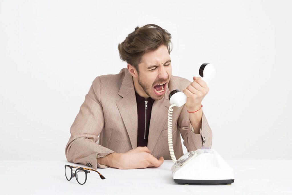 Man Screaming on telephone