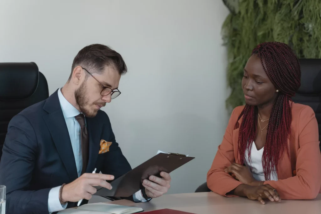 men taking feedback