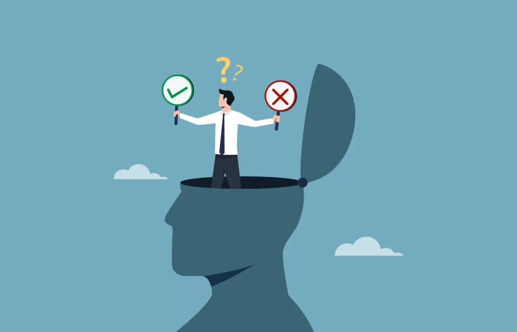 A person making a decision