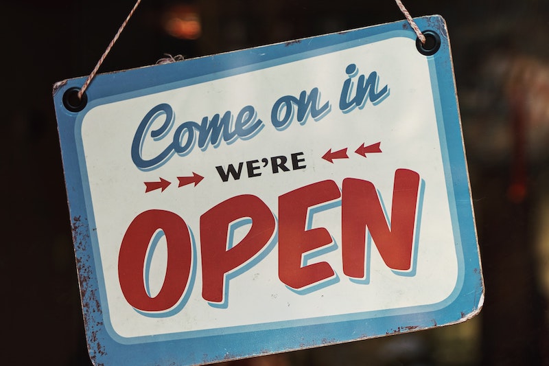 open sign
