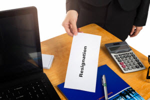 Person submitting a resignation letter