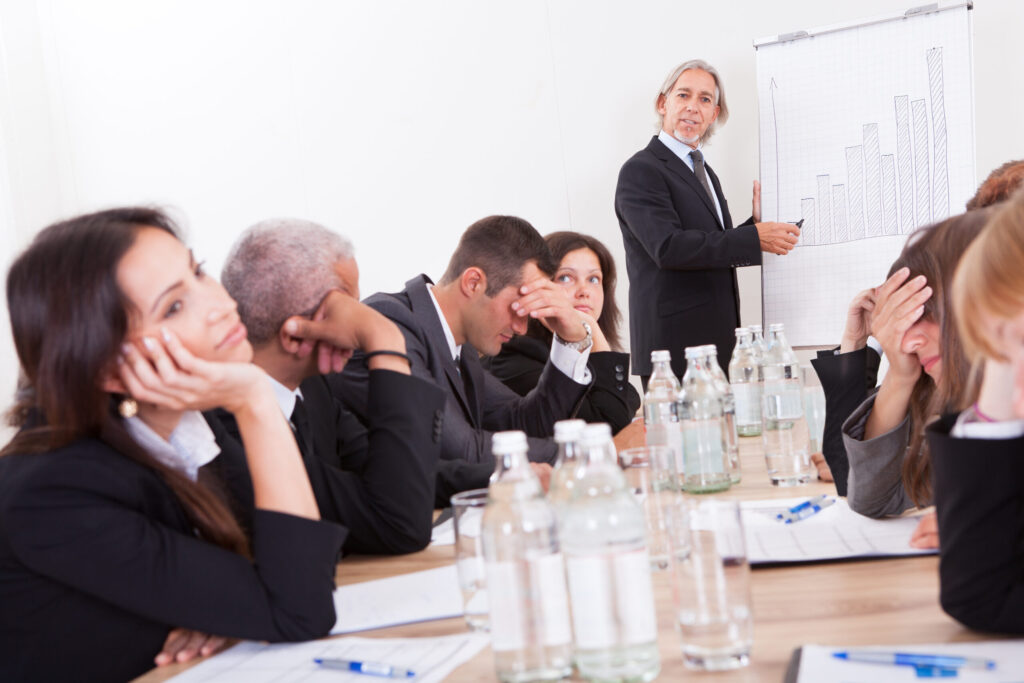 Team being uninterested in a meeting
