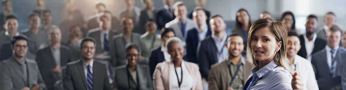 Confident professional woman giving a presentation